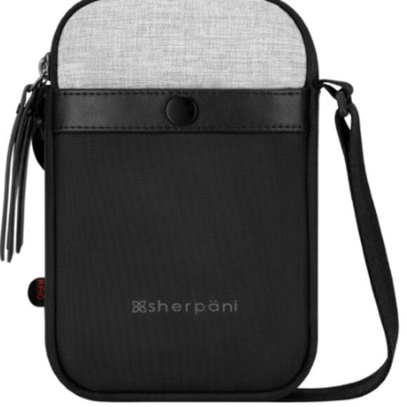 Sherpani Black Structured Satchel Crossbody Bag | Gold Hardware | New Without Ta - Picture 1 of 9